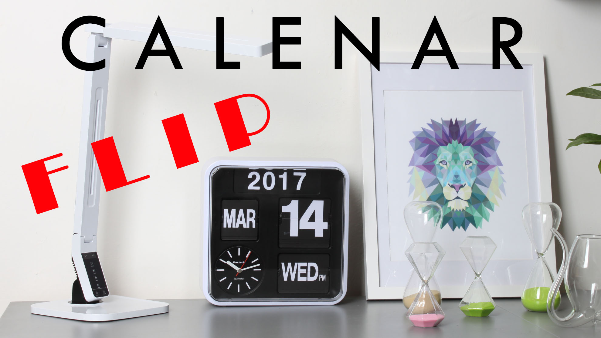 Homeloo Fartech Flip Clock Calendar Wall Clock Retro Living Room